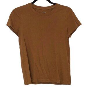 Madewell Solid Mustard Crewneck Short Sleeve Top Small